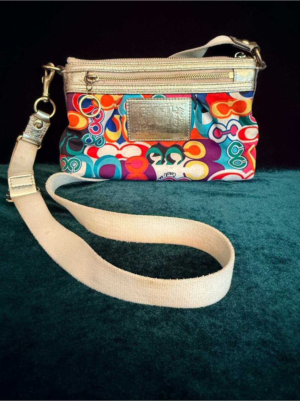 Coach Poppy C Glam Graffiti Crossbody Bag with Metallic Trim